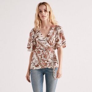 Lucky Brand Tropical Wrap Blouse